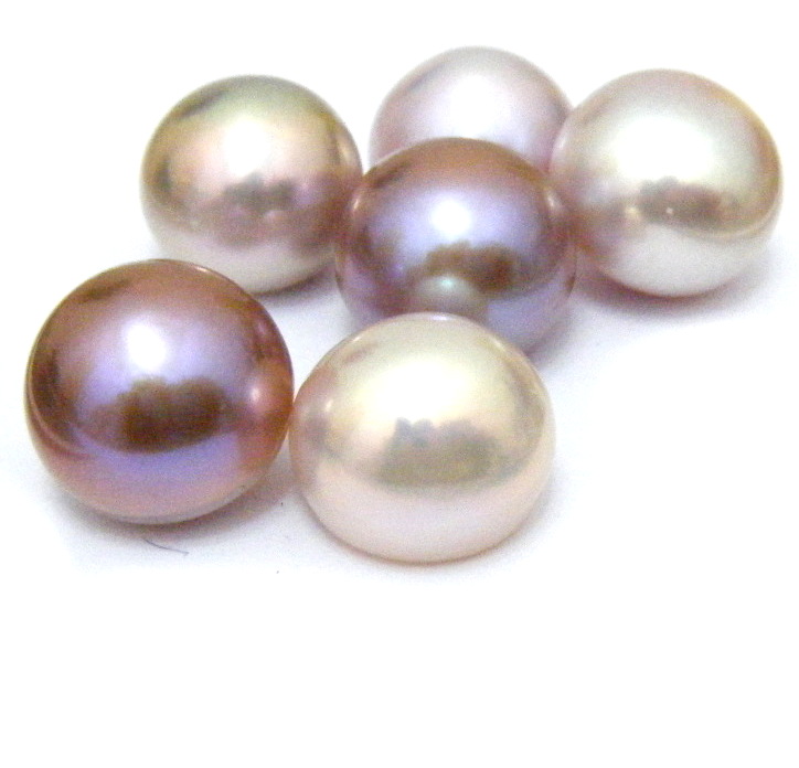 Natural Colours 11-12mm Half Drilled Button Single Pearls